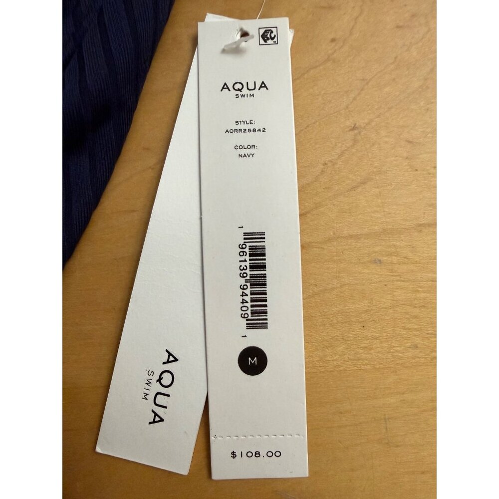 AQUA Underwire One Piece Swimsuit - Navy medium NWT - Picture 6 of 10